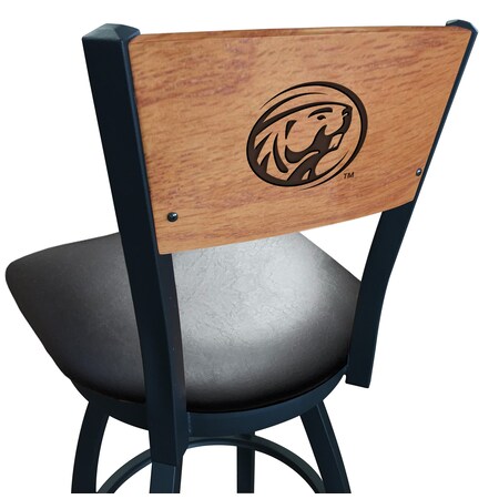 30 Blk Wrinkle Bemidji State Swivel Bar Stool,Laser Engraved Back